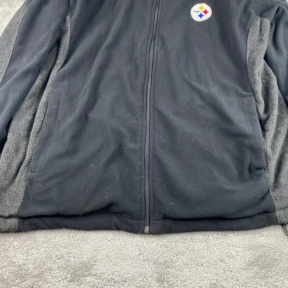 NFL Pittsburg Steelers Fleece Jacket Full Zip Mens Large Black
